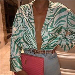 ZARA Pajama Style Loungewear top size  M NWT